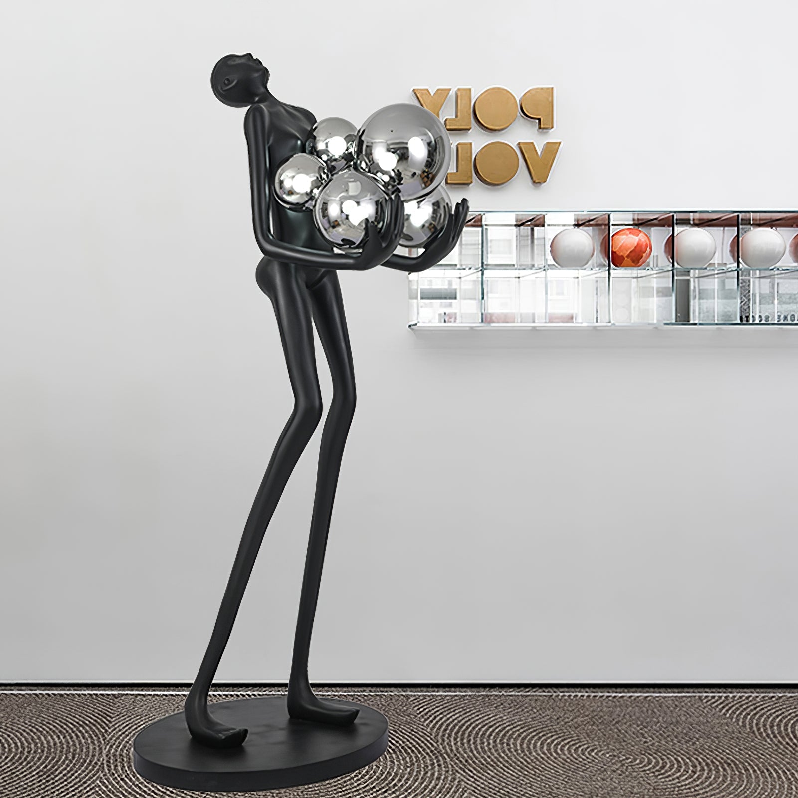 embrace-sculpture-floor-lamp-anzaz-Black & Red glass ball-7