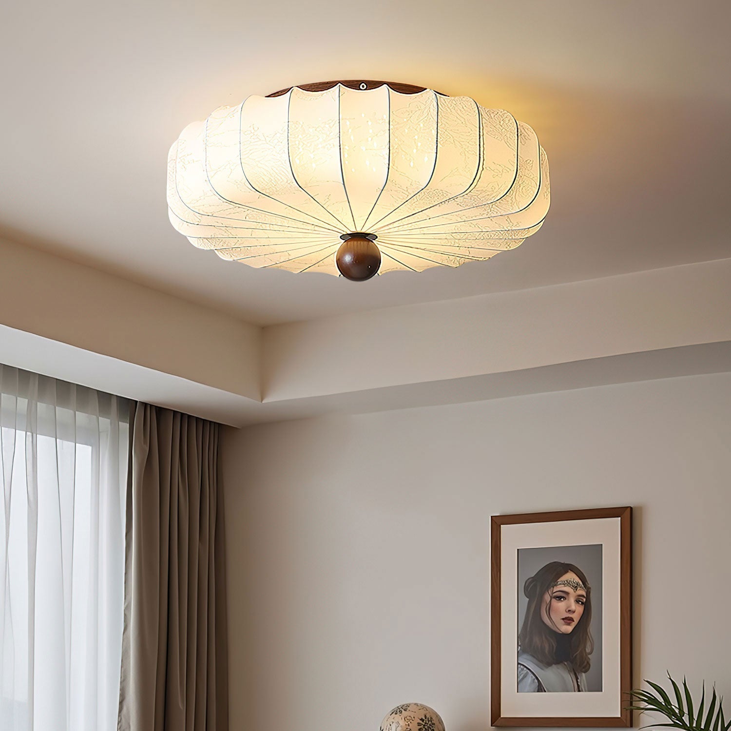 evelune-petal-ceiling-light-anzaz-Walnut color & Beige-3