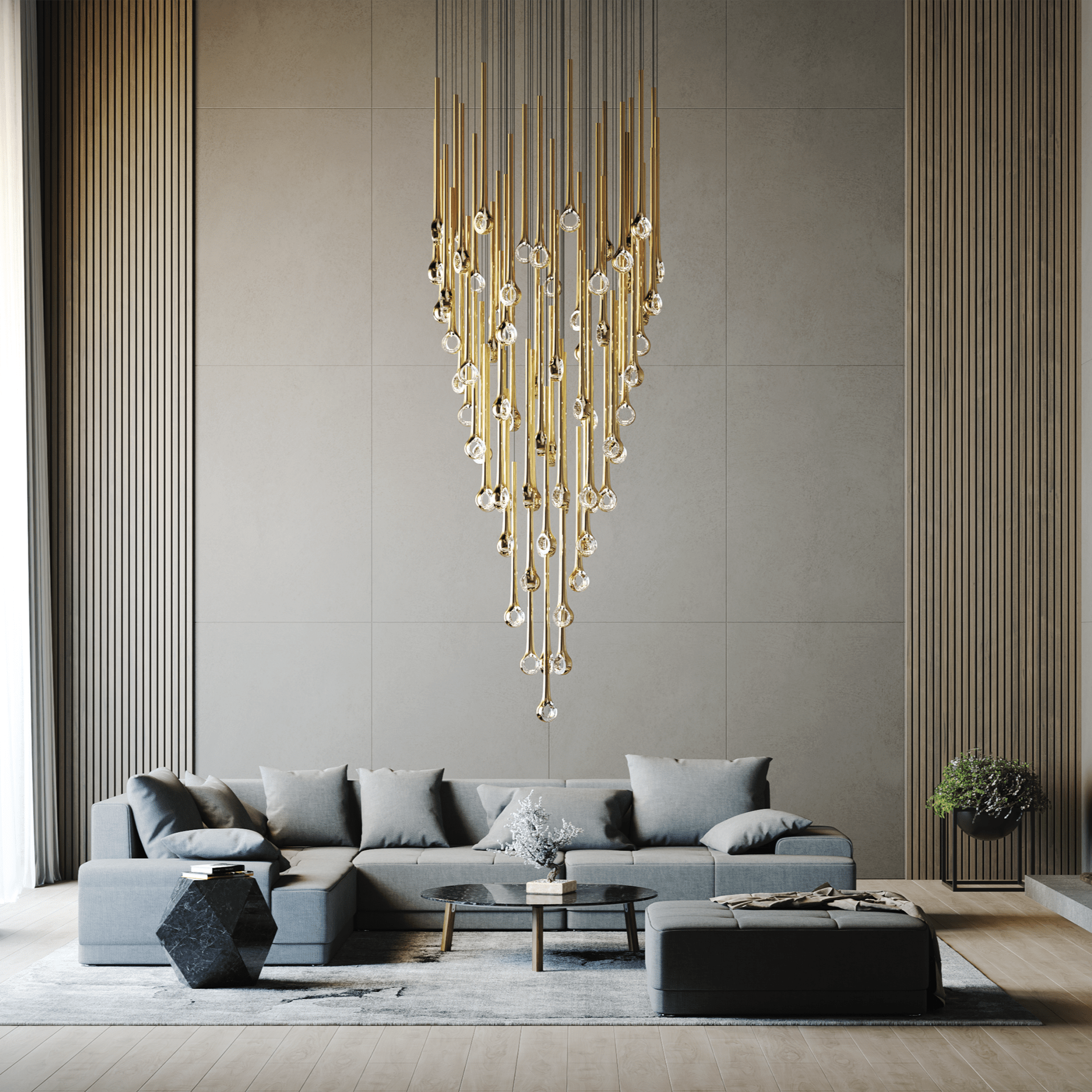 eyelet-chandelier-anzaz-Gold（ No Ceiling Plate）-2