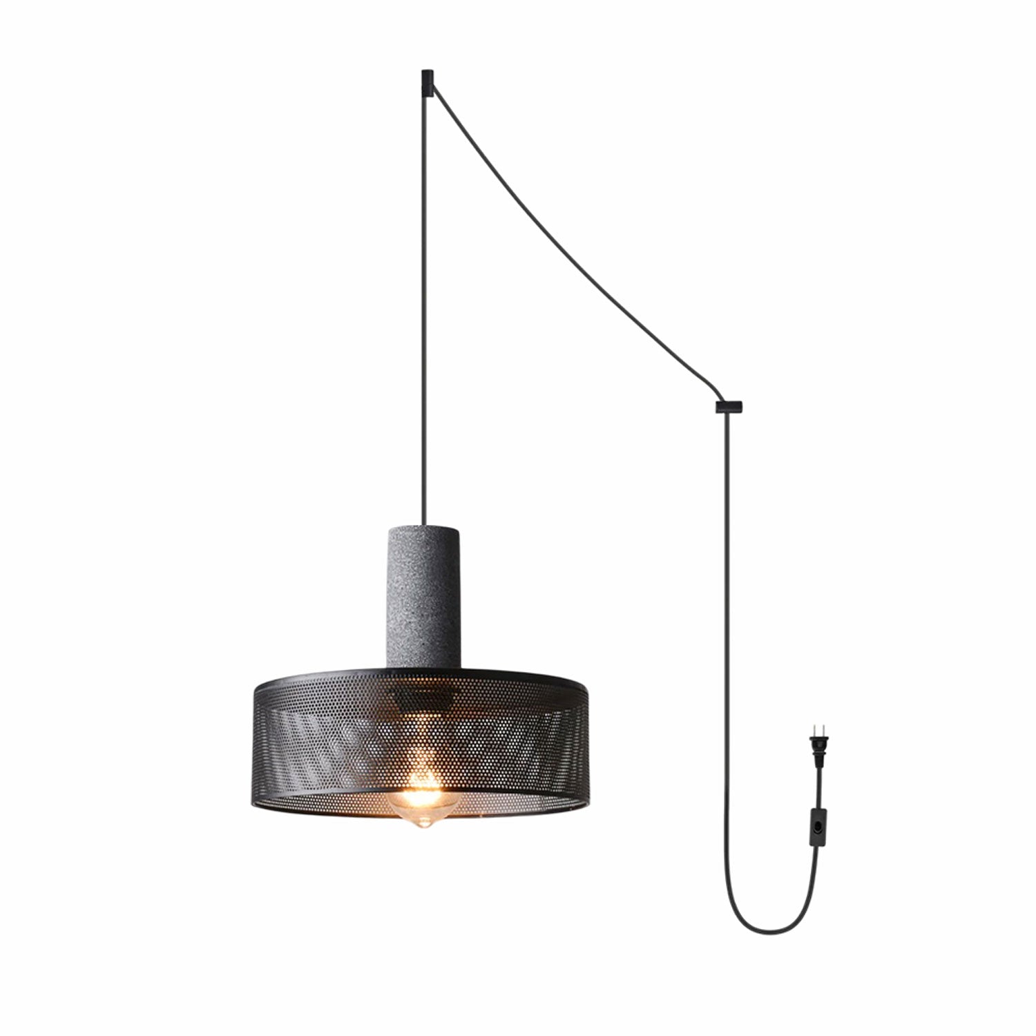 cement-mesh-plug-in-pendant-lamp-anzaz-Cement Grey & Black-16
