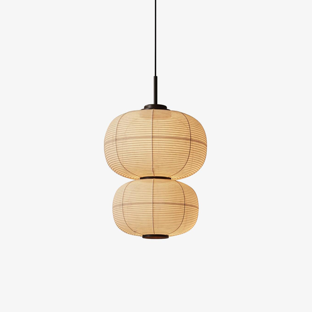 fabric-art-hanging-lamp-anzaz-Beige & Black-1