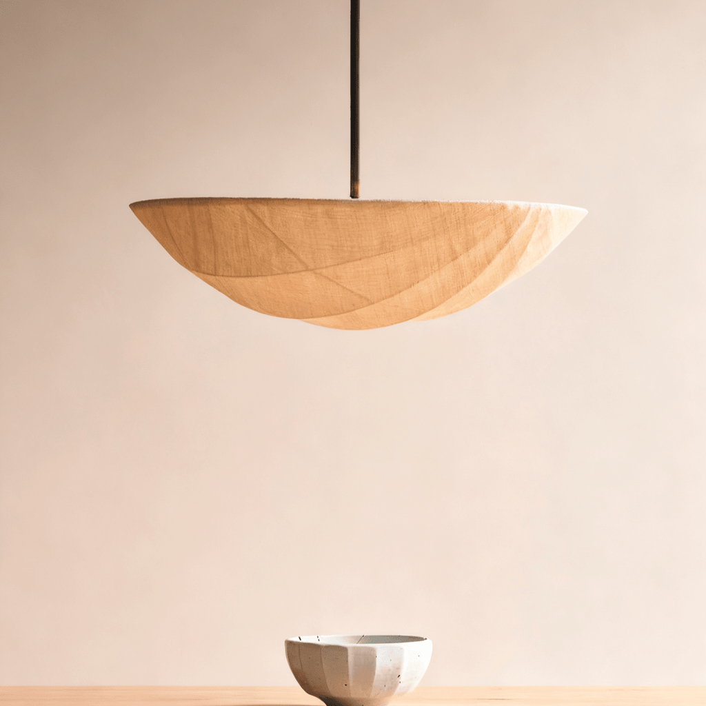 fabric-saucer-pendant-light-anzaz-Black & Beige-2