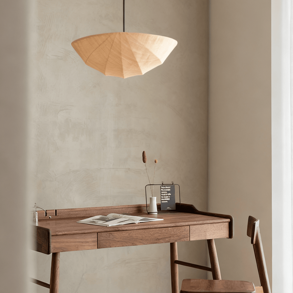 fabric-saucer-pendant-light-anzaz-Black & Beige-3
