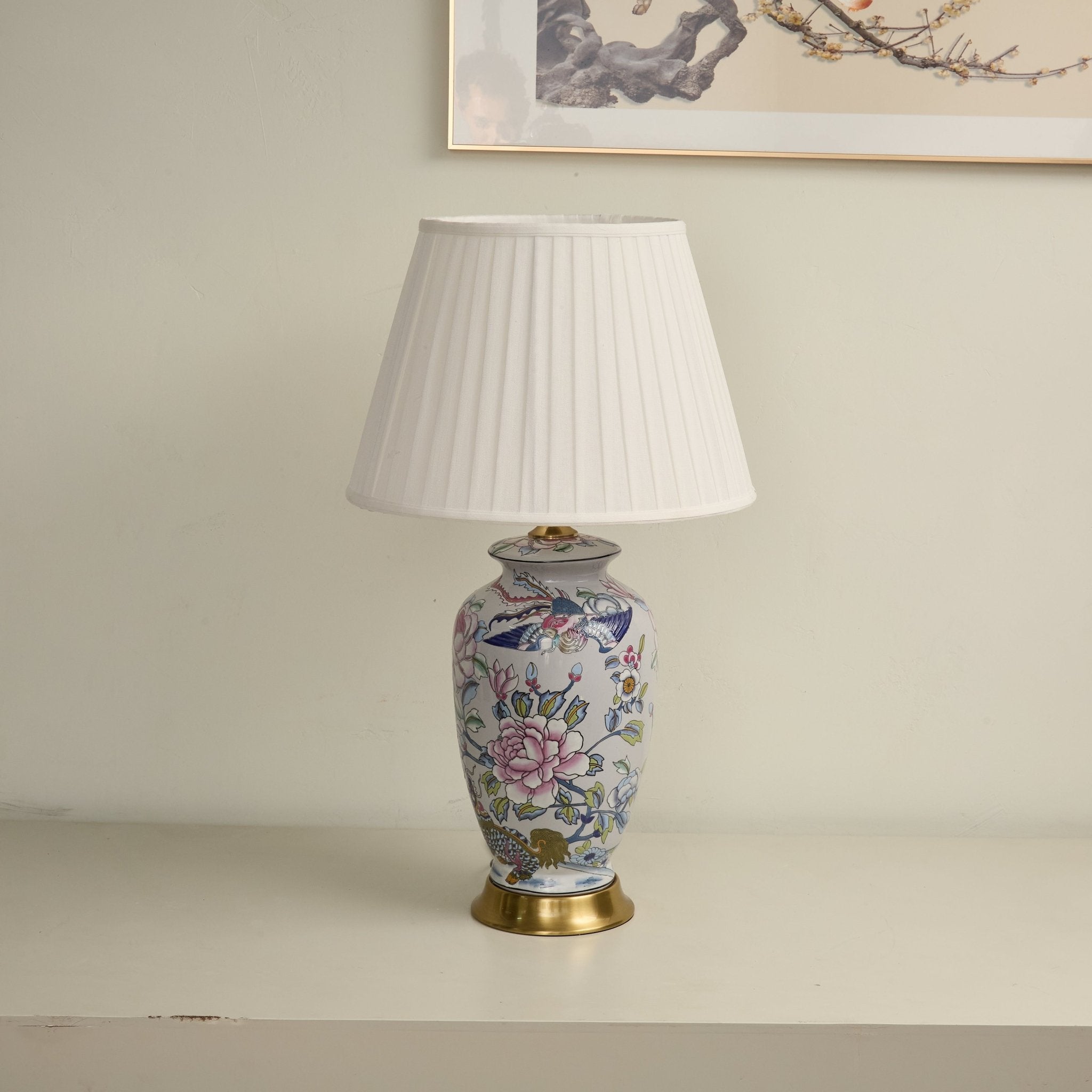 famille-rose-ceramic-table-lamp-anzaz-White & Gold-4