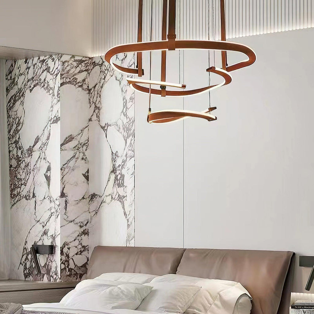 finopi-chandelier-anzaz-Brown Leather & Black & White-2