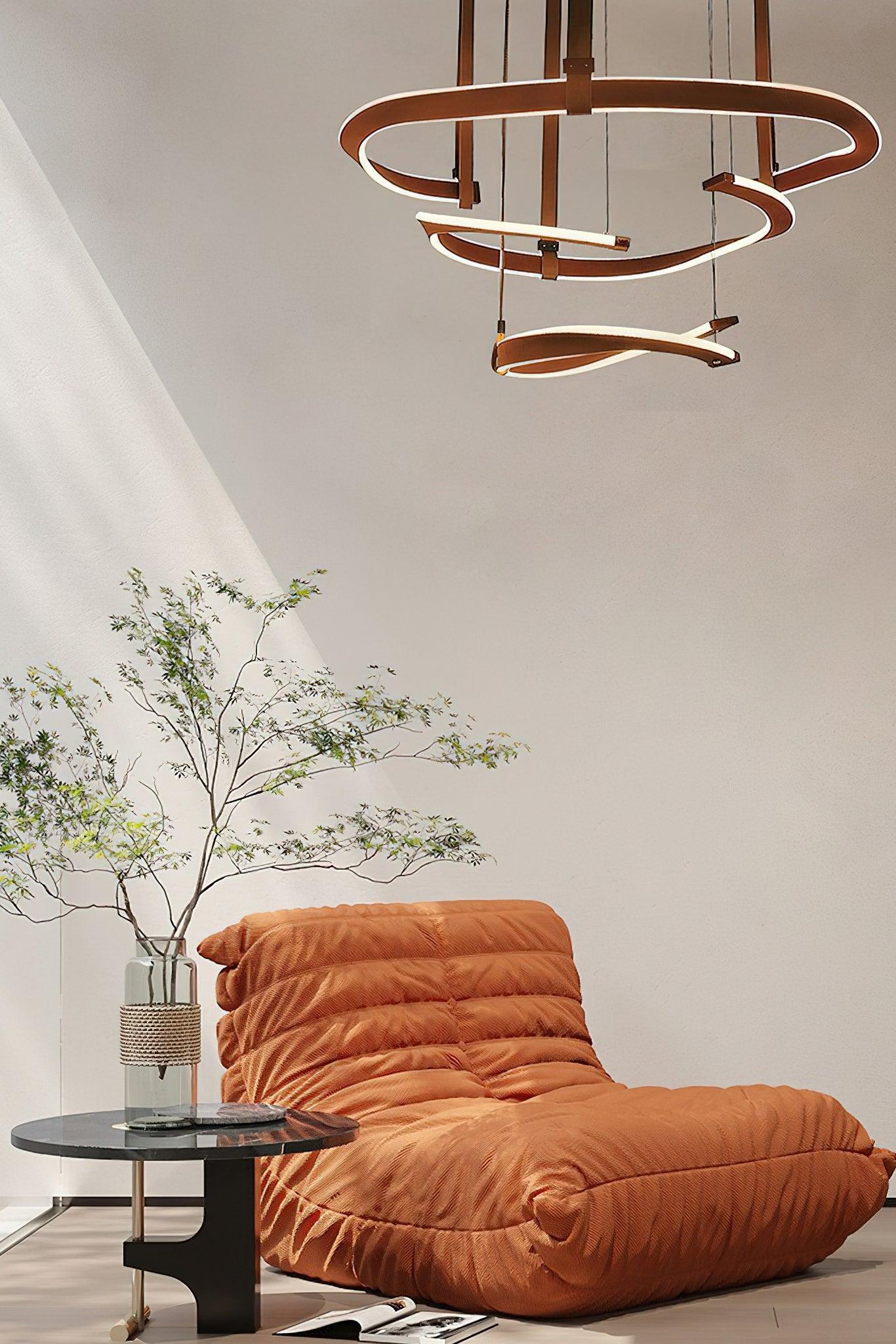 finopi-chandelier-anzaz-Brown Leather & Black & White-6