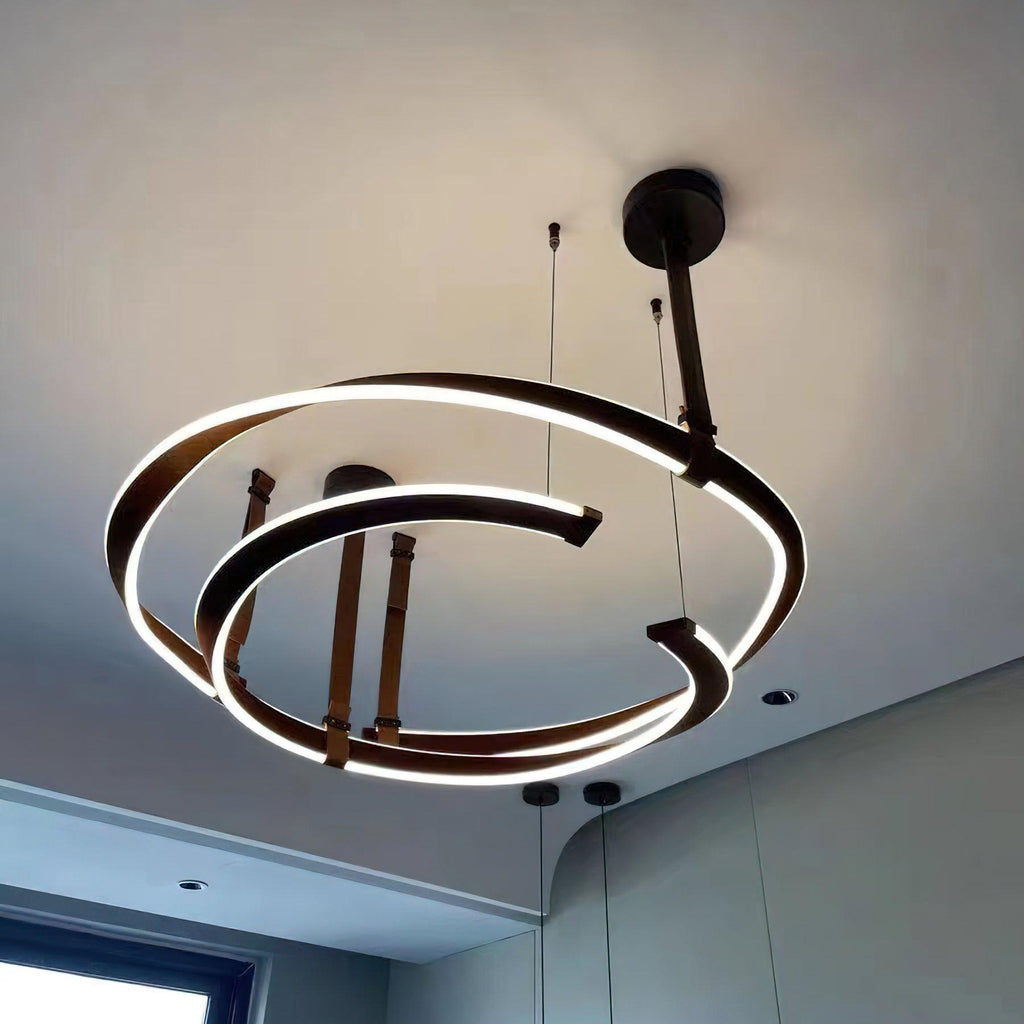 finopi-chandelier-anzaz-Brown Leather & Black & White-7