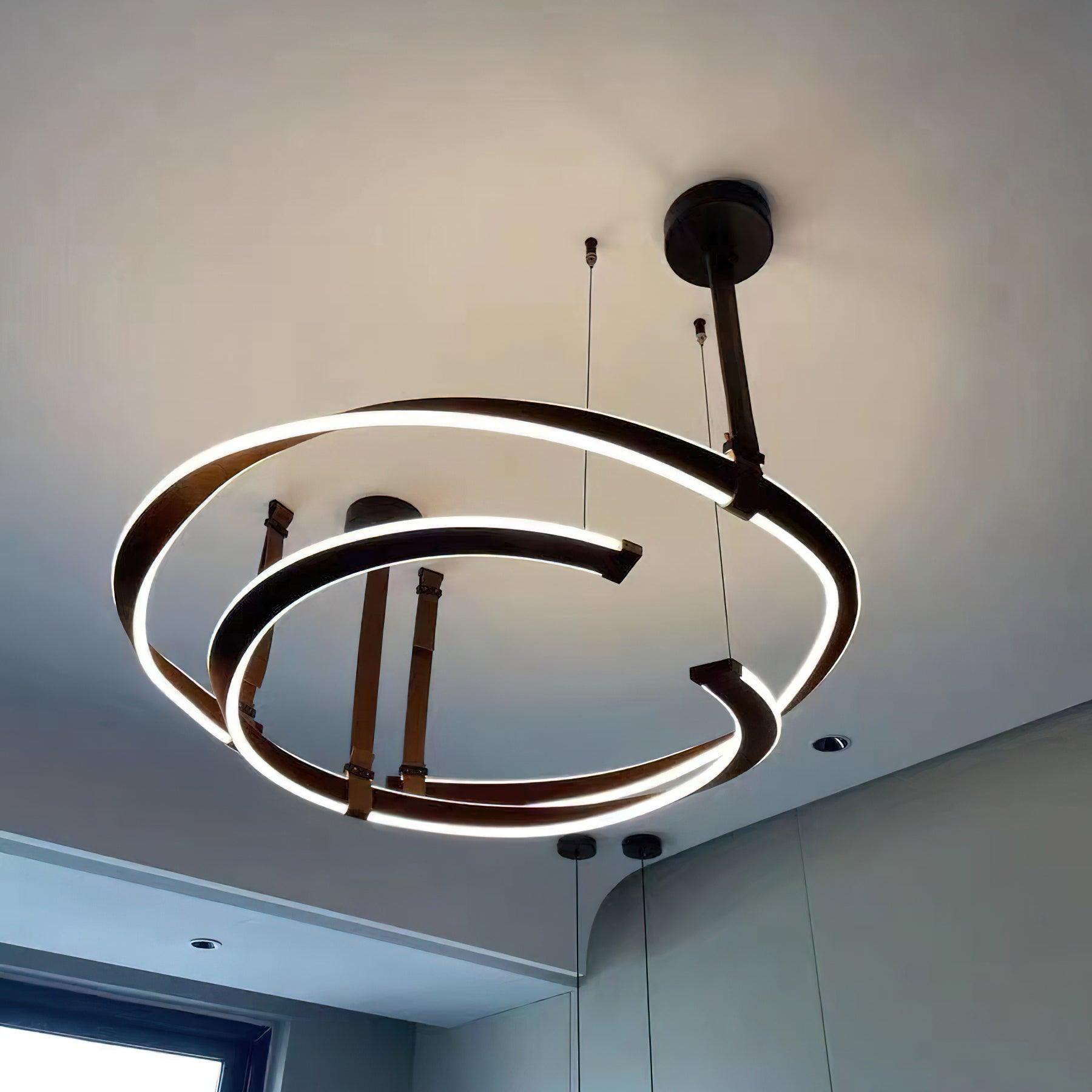 finopi-chandelier-anzaz-Brown Leather & Black & White-7