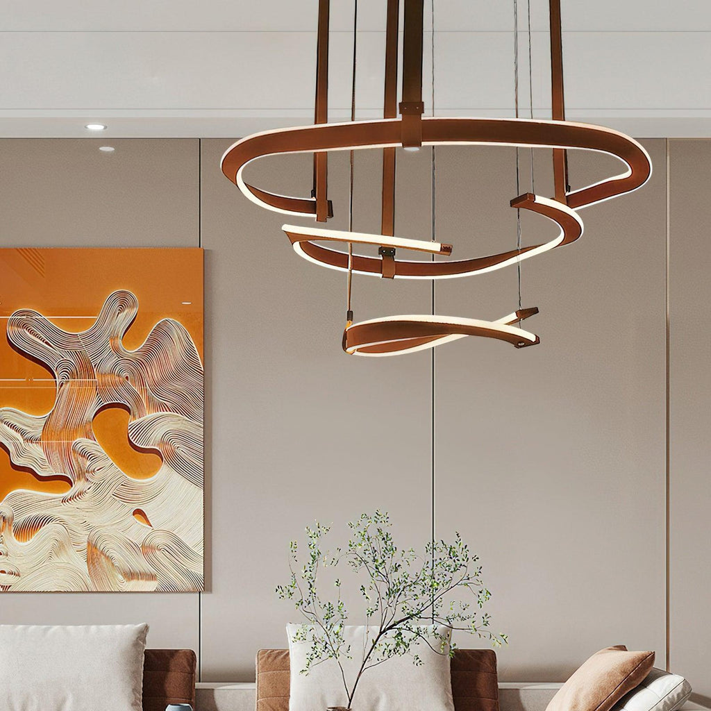 finopi-chandelier-anzaz-Brown Leather & Black & White-3