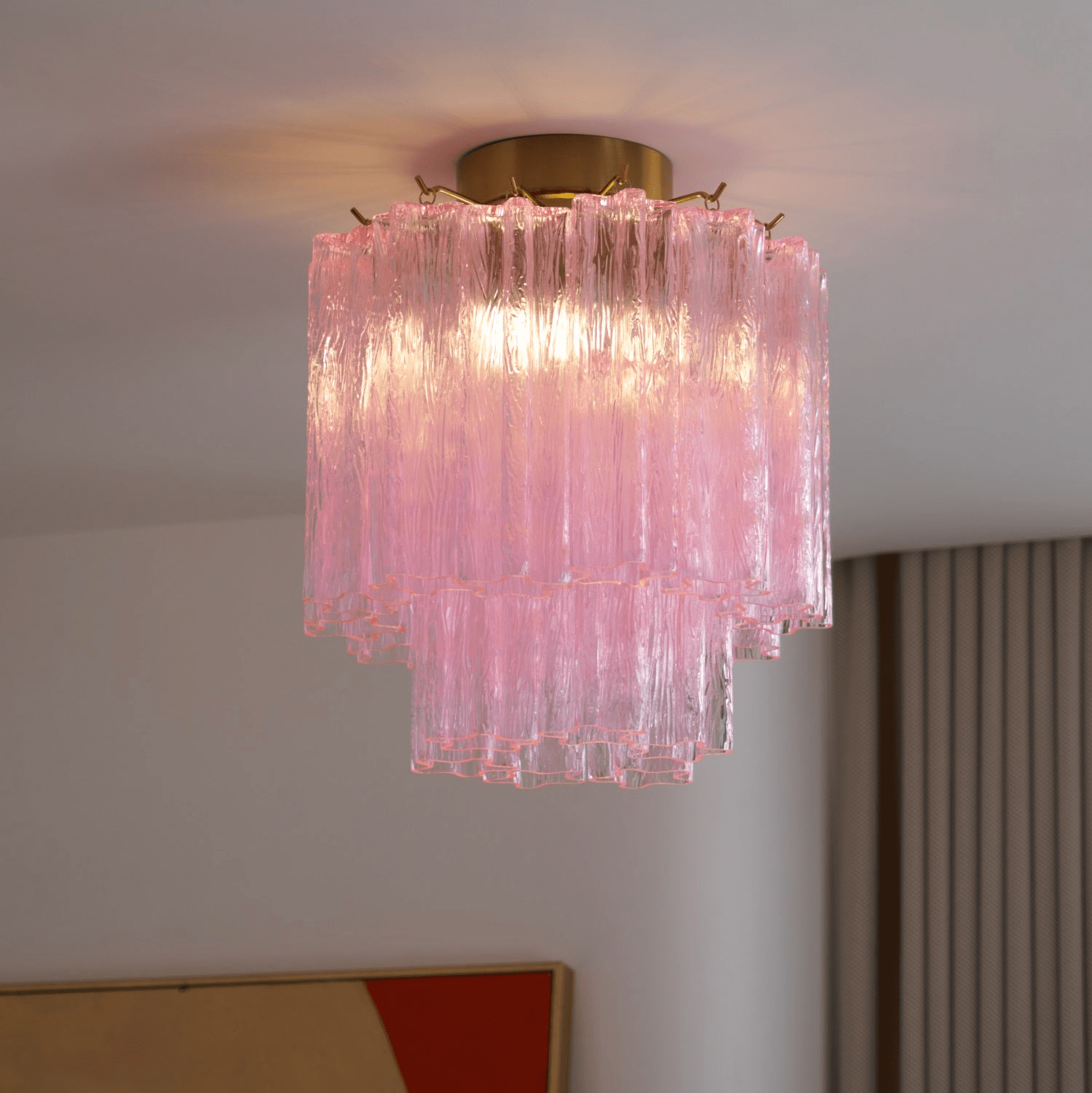 fiora-pink-murano-glass-ceiling-lamp-anzaz-Blue & Gold-2