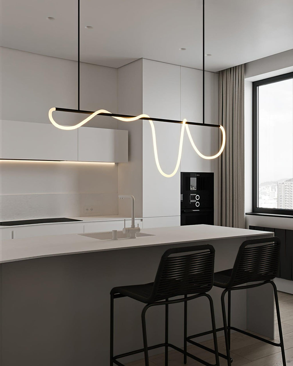 flexible-linear-curve-chandelier-anzaz-Gold & White-14