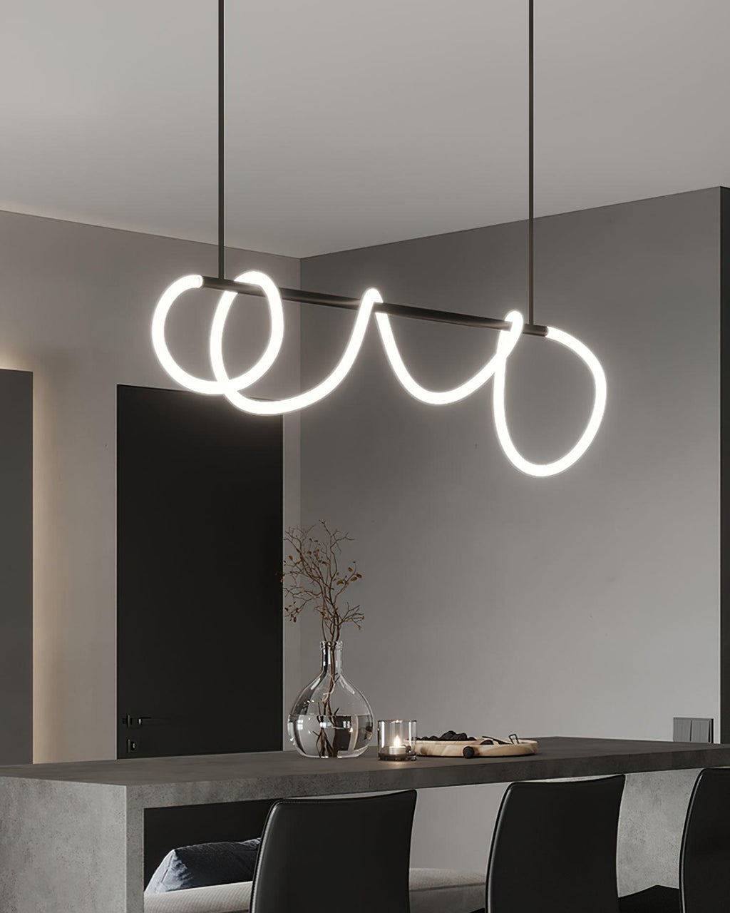flexible-linear-curve-chandelier-anzaz-Black & White-15