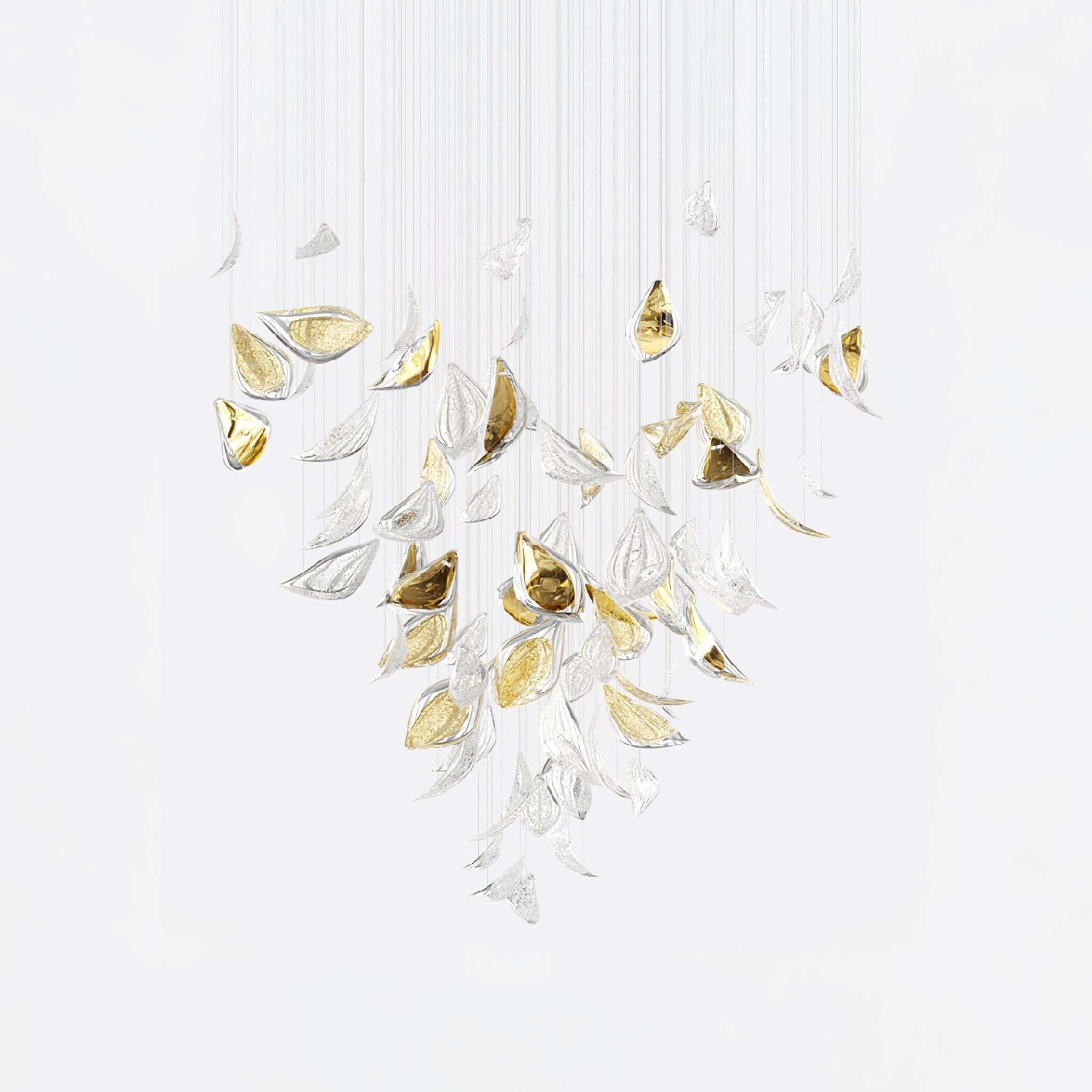 floating-leaves-chandelier-anzaz-Gold & Clear-1