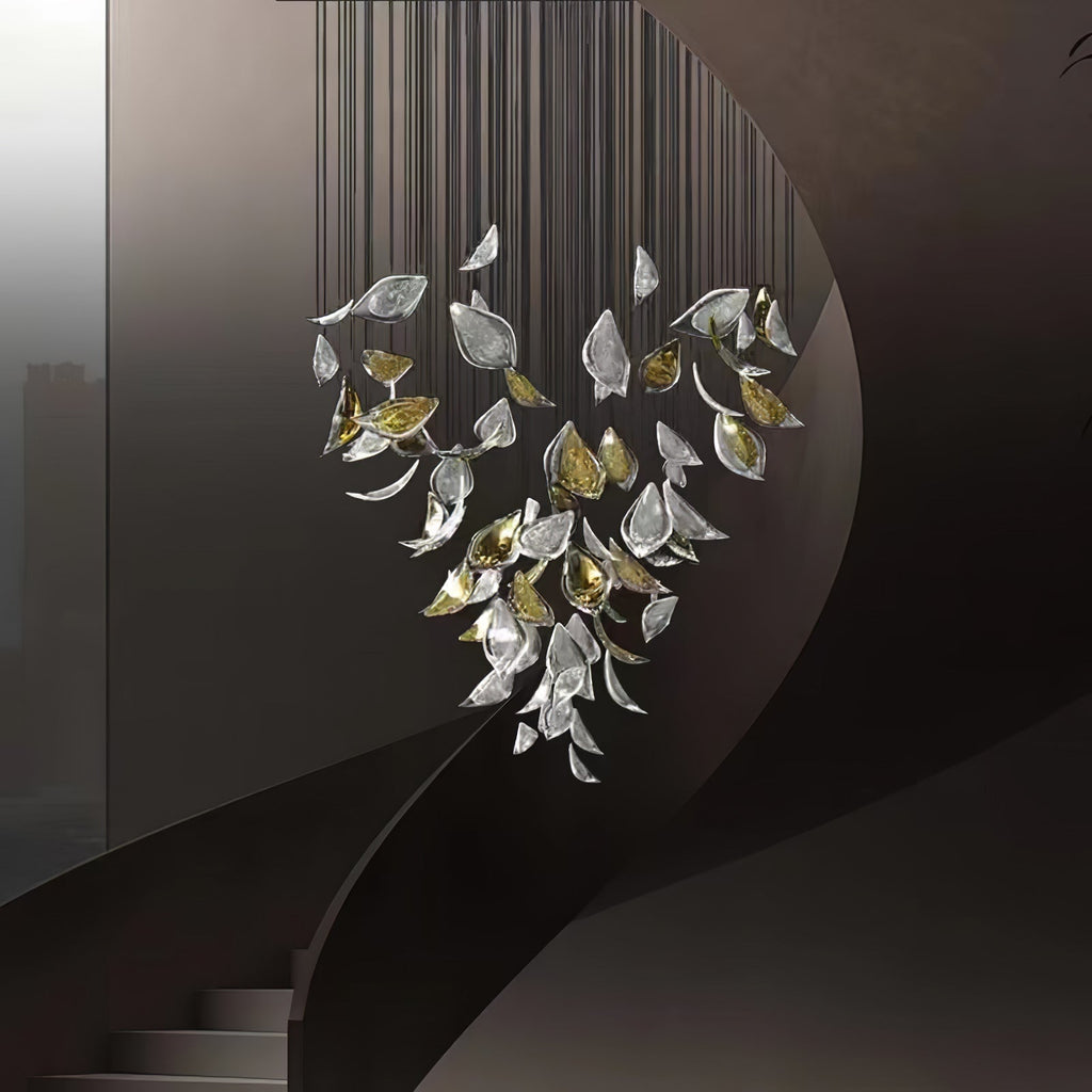 floating-leaves-chandelier-anzaz-Gold & Clear-2