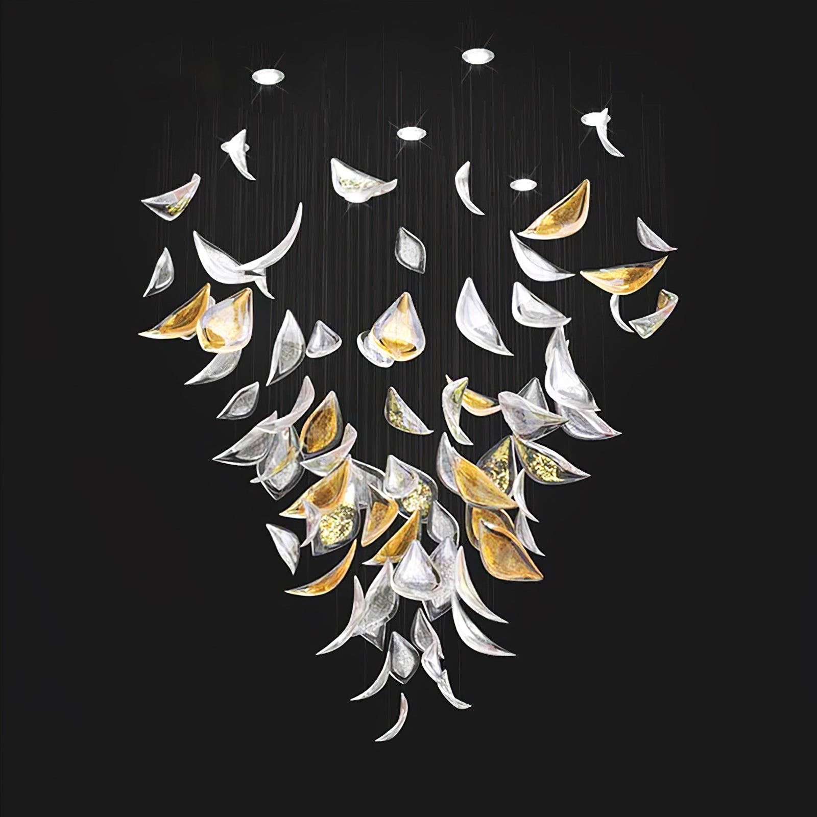 floating-leaves-chandelier-anzaz-Gold & Clear-3