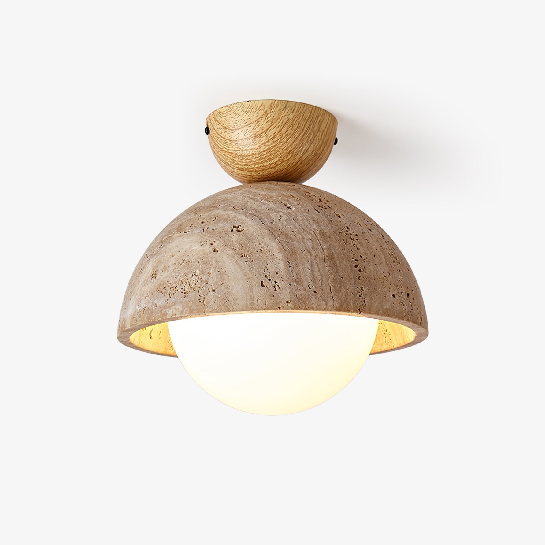 flore-travertine-bud-ceiling-light-anzaz-Wood Color & Yellow Travertine-1