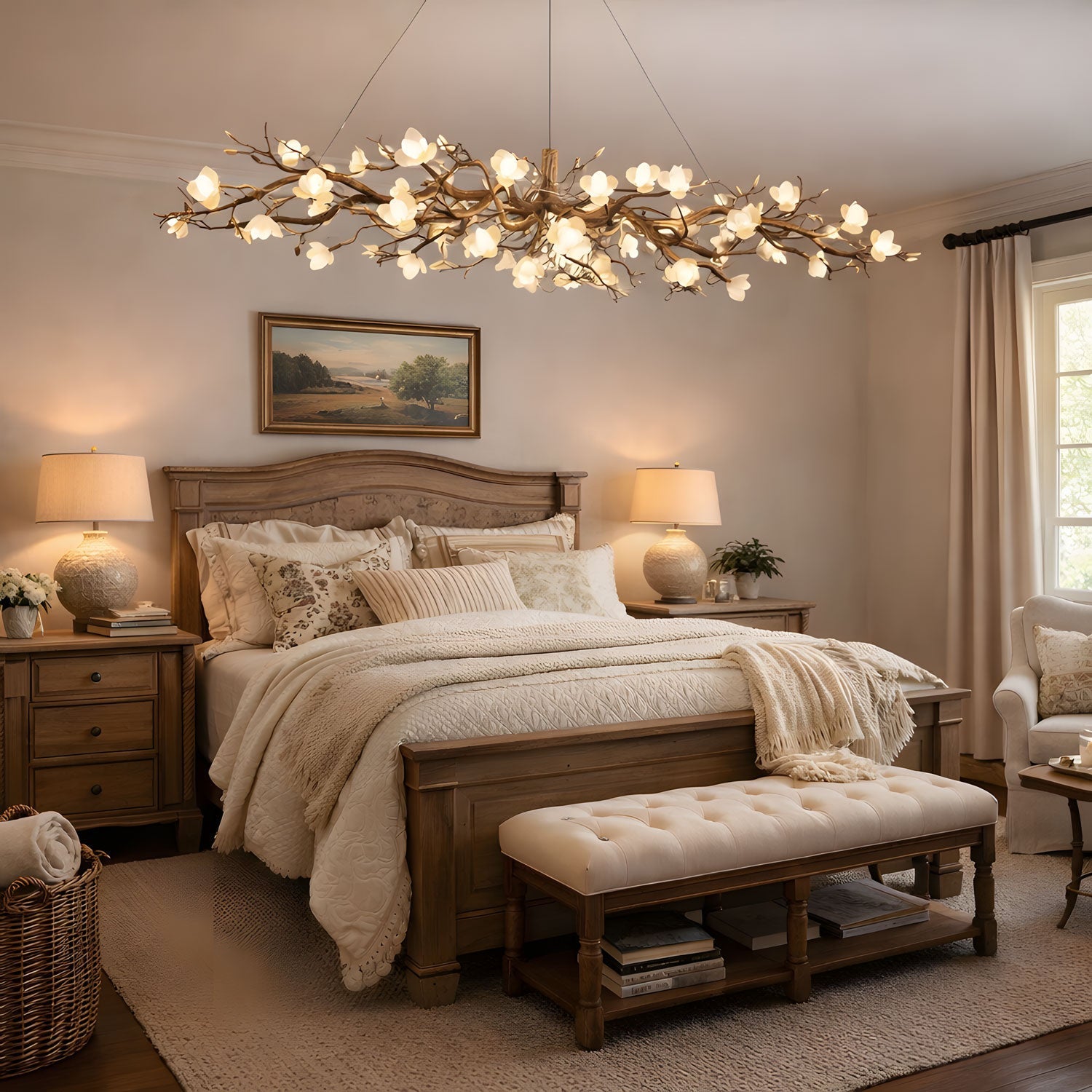 flower-bloom-branch-brass-chandelier-anzaz-Brass & White-5