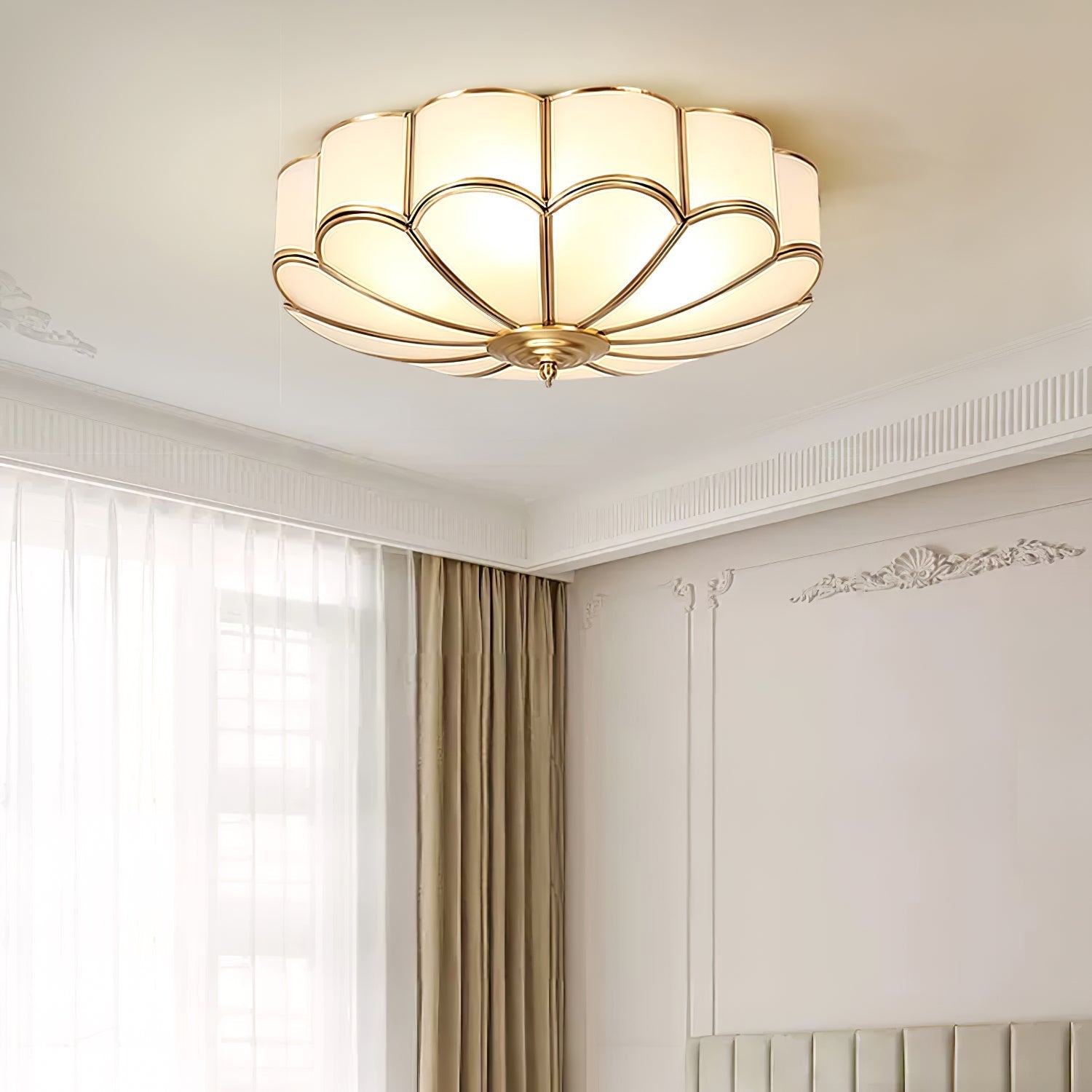 flower-shape-glass-recessed-ceiling-light-anzaz-Brass & White-2