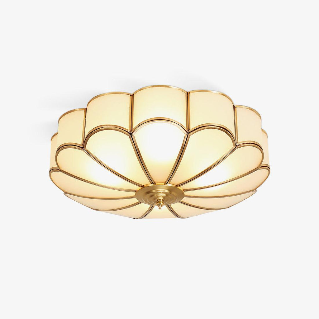 flower-shape-glass-recessed-ceiling-light-anzaz-Brass & White-1