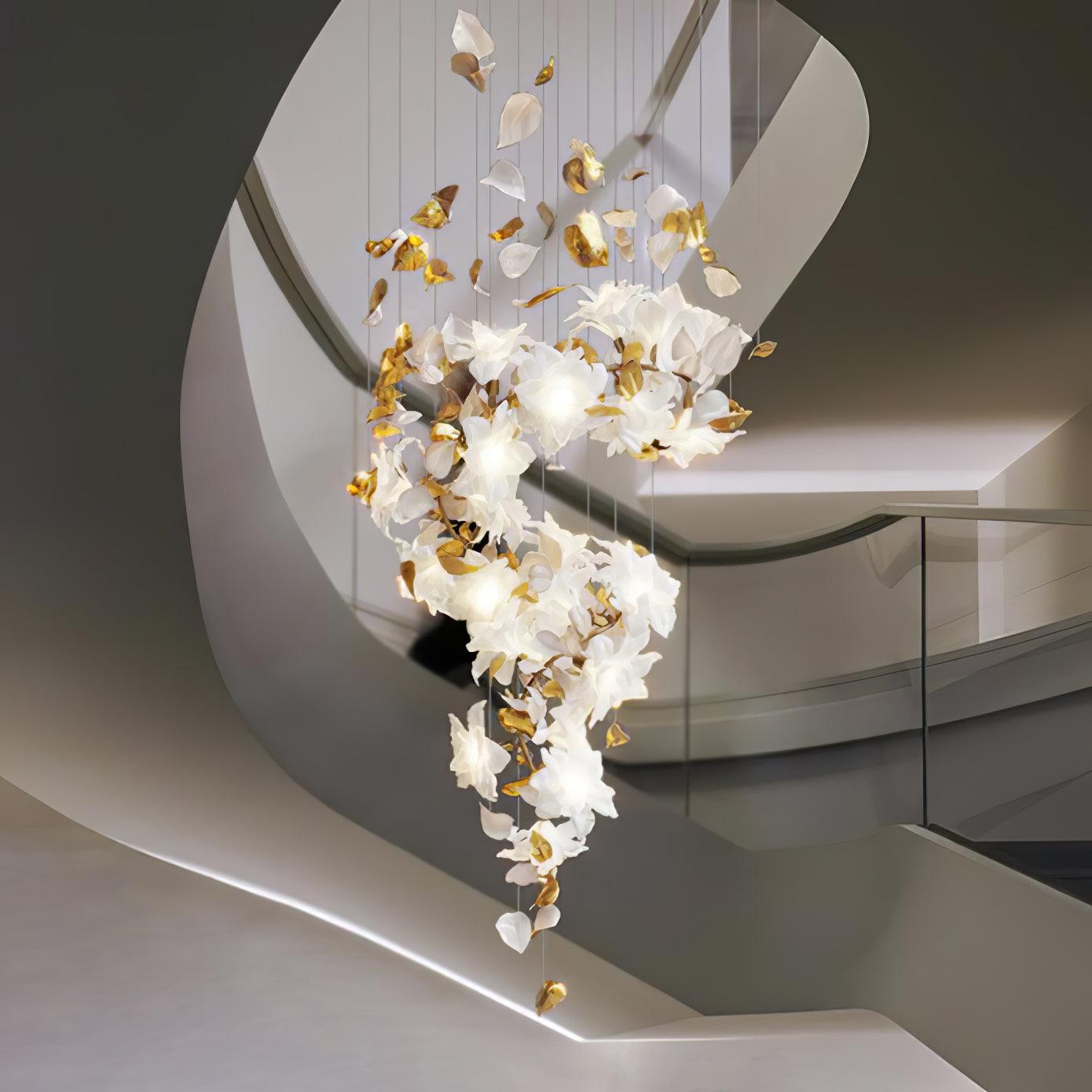 flying-flowers-fluttering-chandelier-anzaz-Brass & White-3