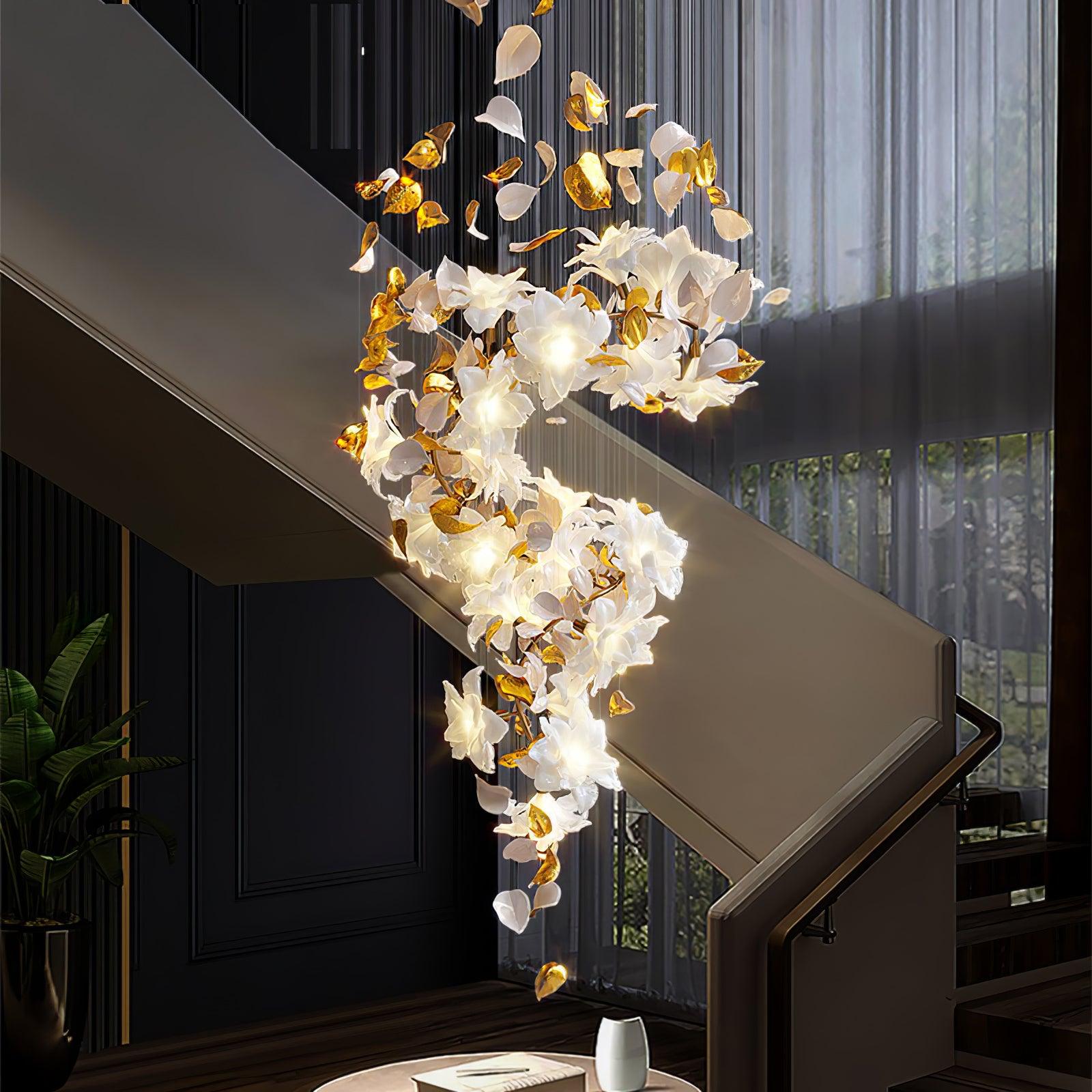 flying-flowers-fluttering-chandelier-anzaz-Brass & White-2