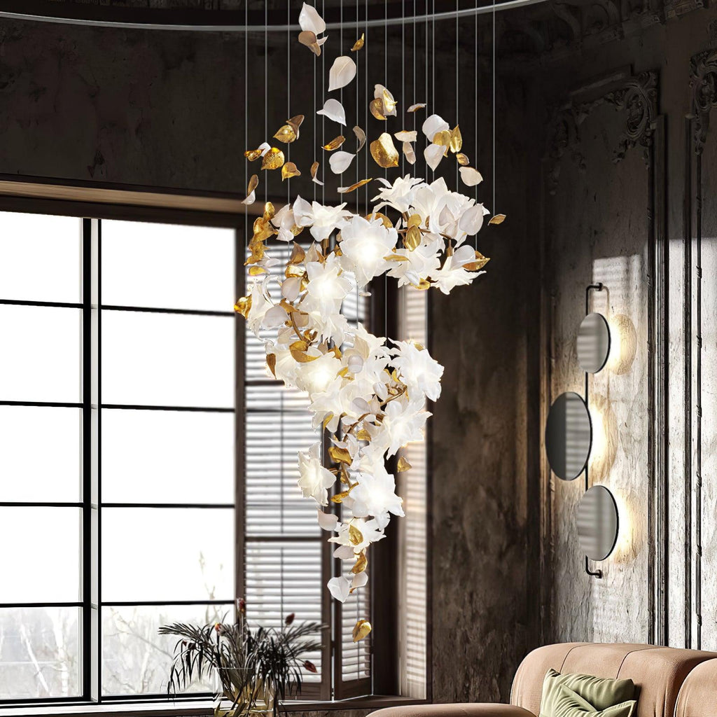 flying-flowers-fluttering-chandelier-anzaz-Brass & White-4