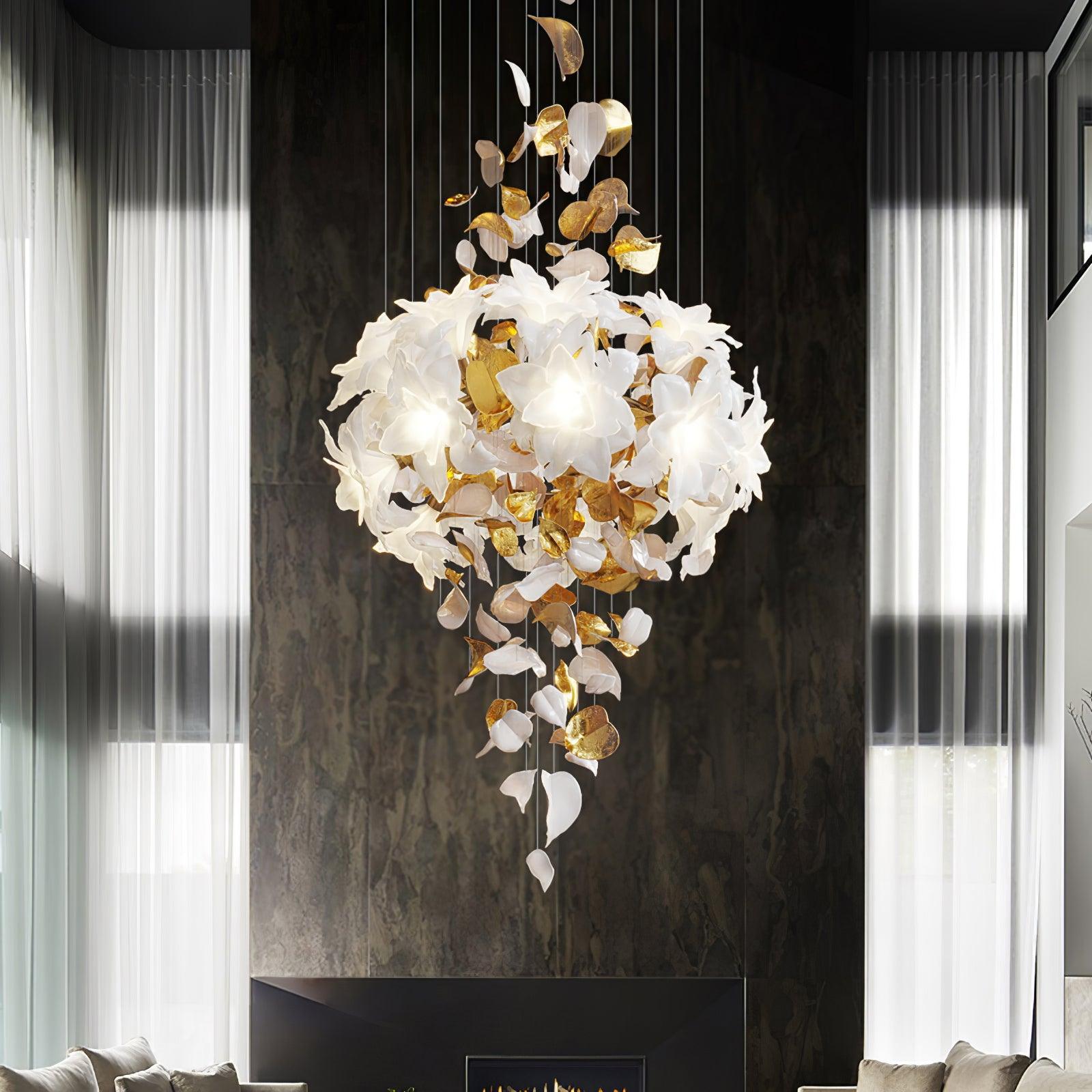 flying-flowers-fluttering-chandelier-anzaz-Brass & White-6