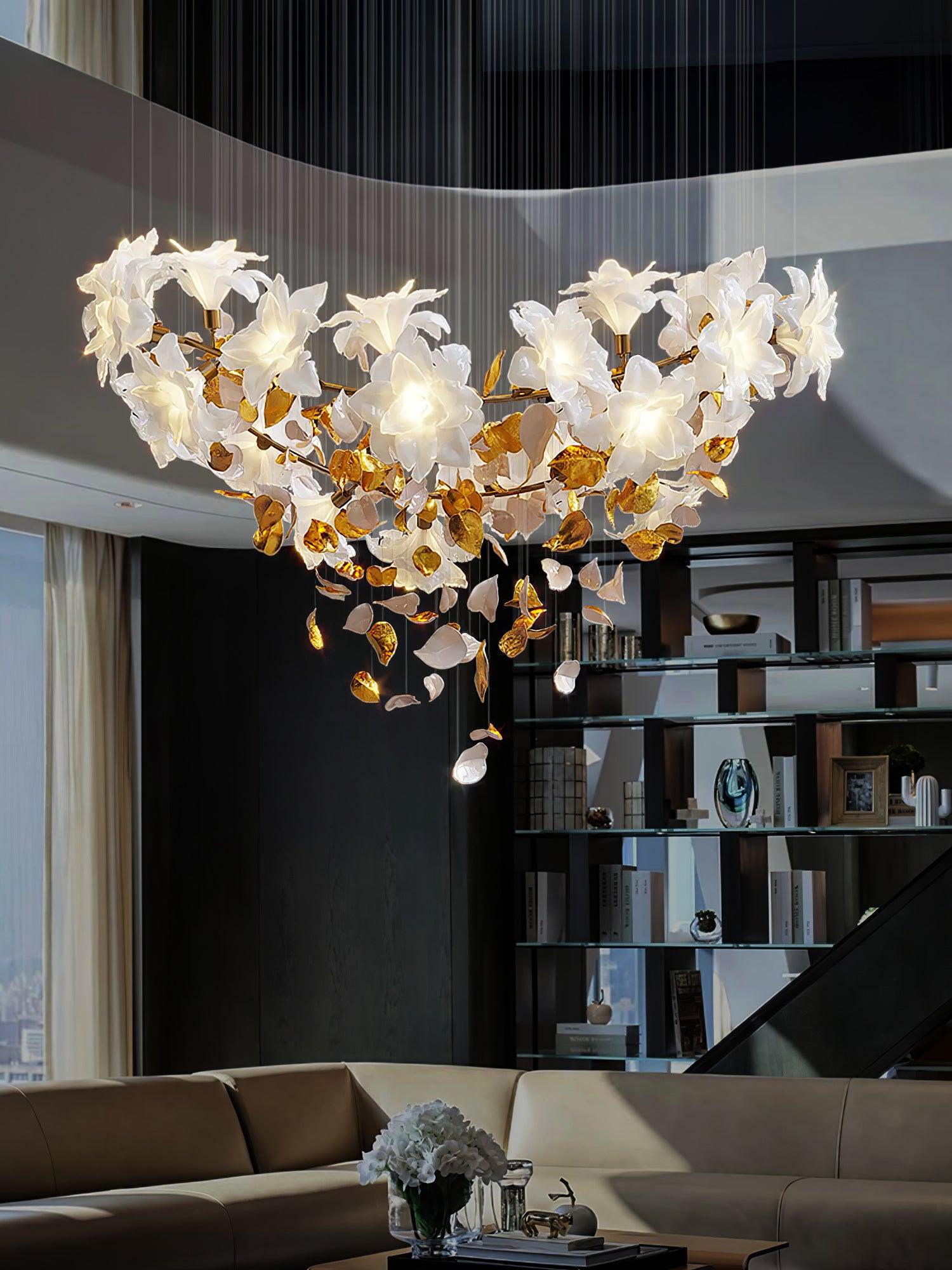 flying-flowers-fluttering-chandelier-anzaz-Brass & White-9