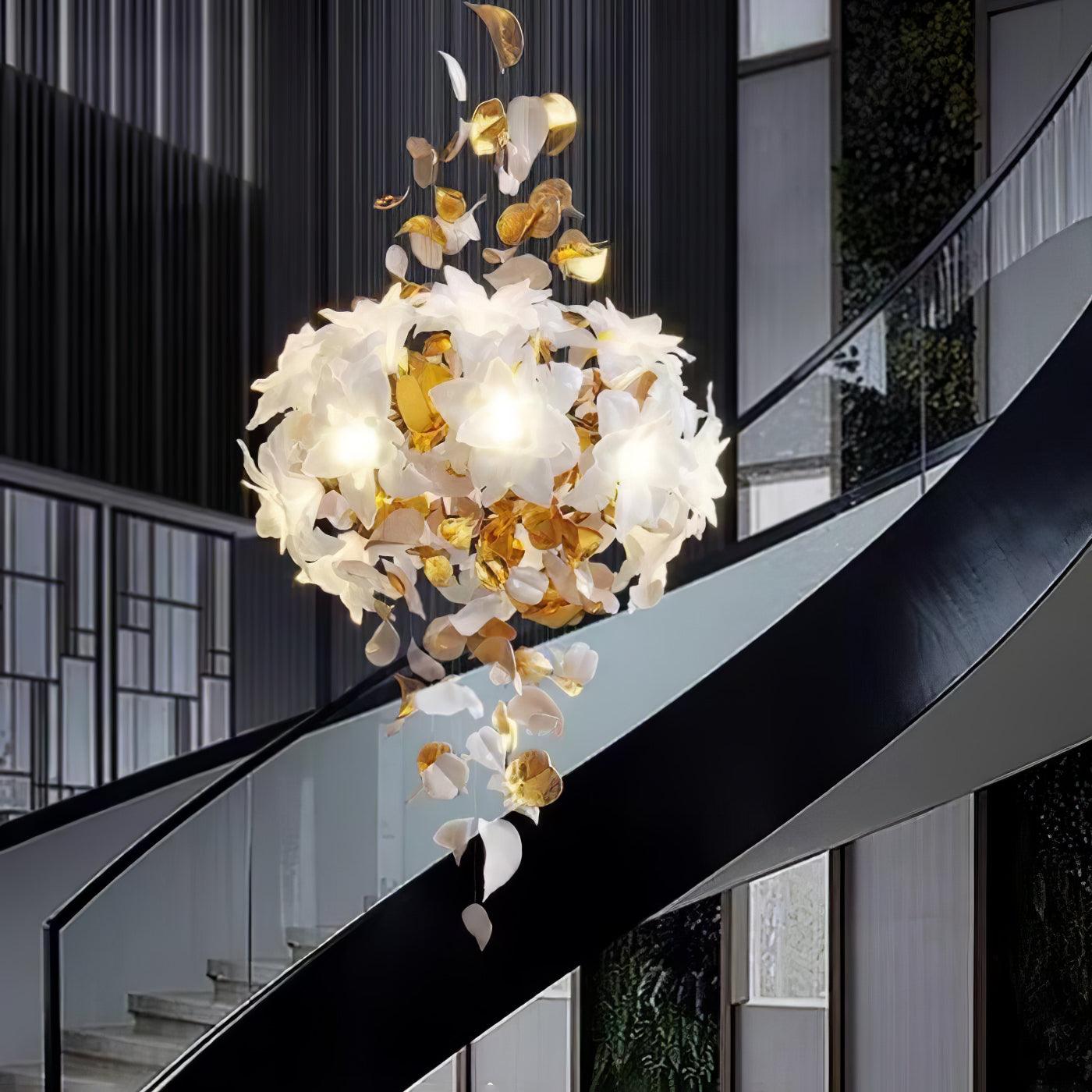 flying-flowers-fluttering-chandelier-anzaz-Brass & White-5