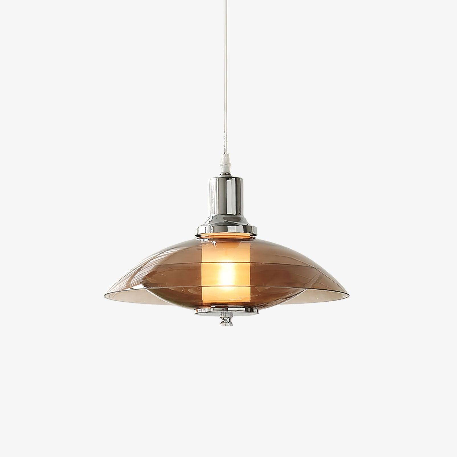 flying-saucer-chrome-pendant-light-anzaz-Chrome & Amber-1