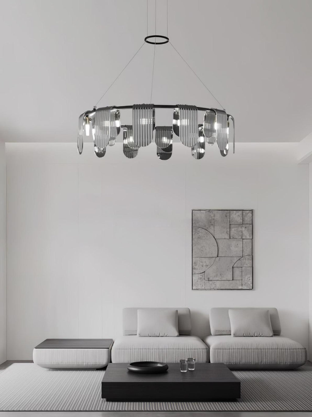 folioles-brass-chandelier-anzaz-Black & Smoke gray-7
