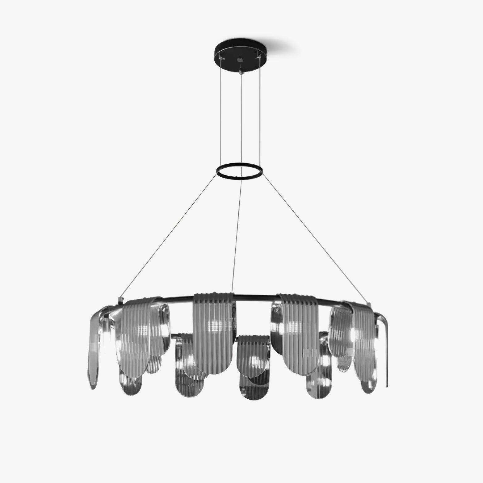 folioles-brass-chandelier-anzaz-Black & Smoke gray-5