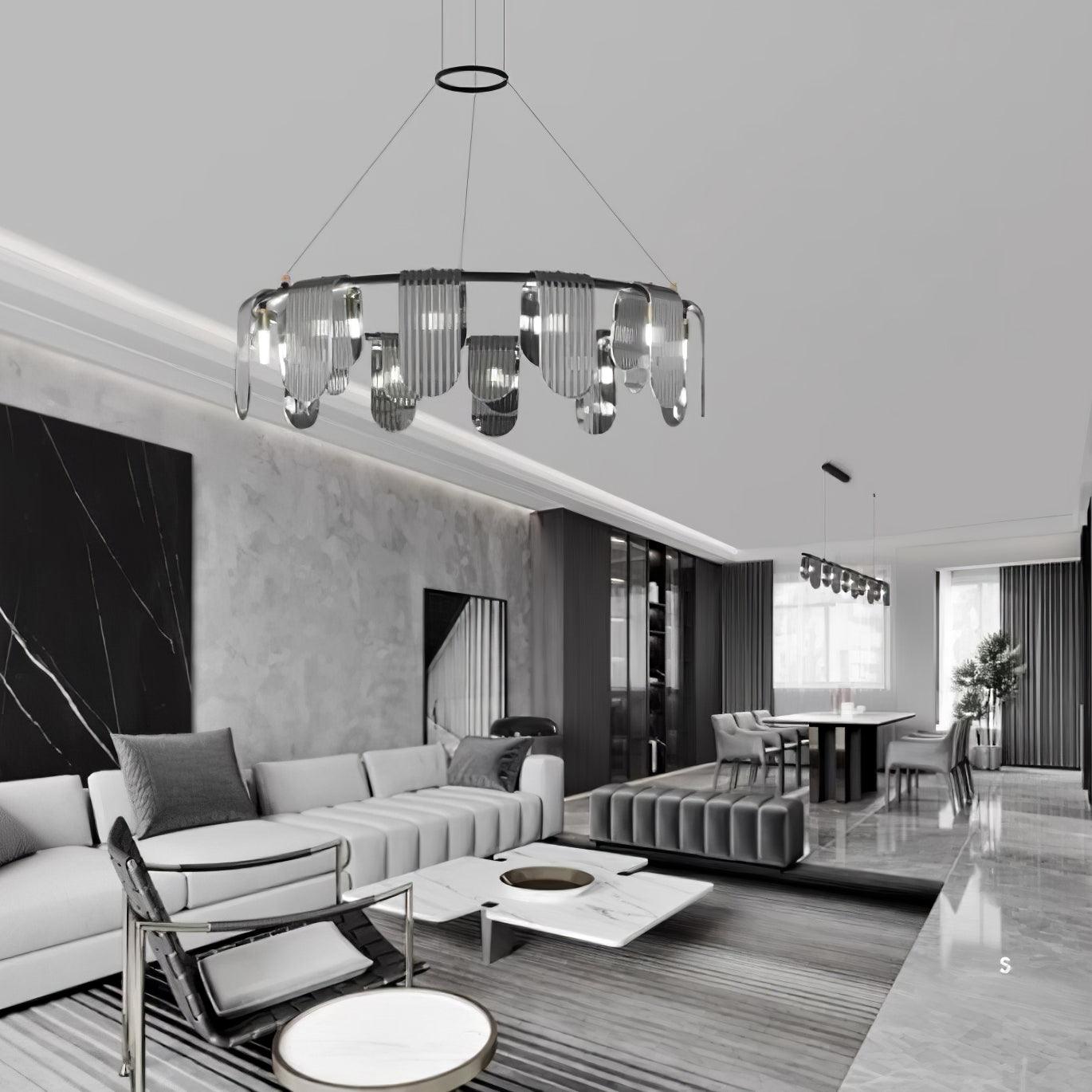 folioles-brass-chandelier-anzaz-Brass & Smoke gray-2