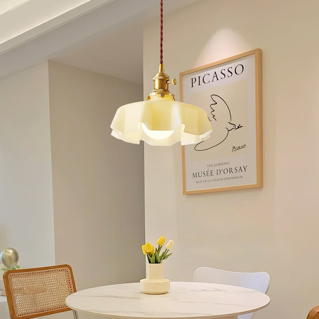 french-flower-pendant-swag-light-anzaz-Brass ＆ Pink-9