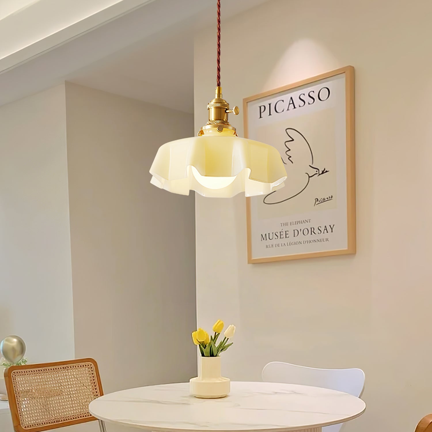 french-flower-pendant-swag-light-anzaz-Brass ＆ Pink-9