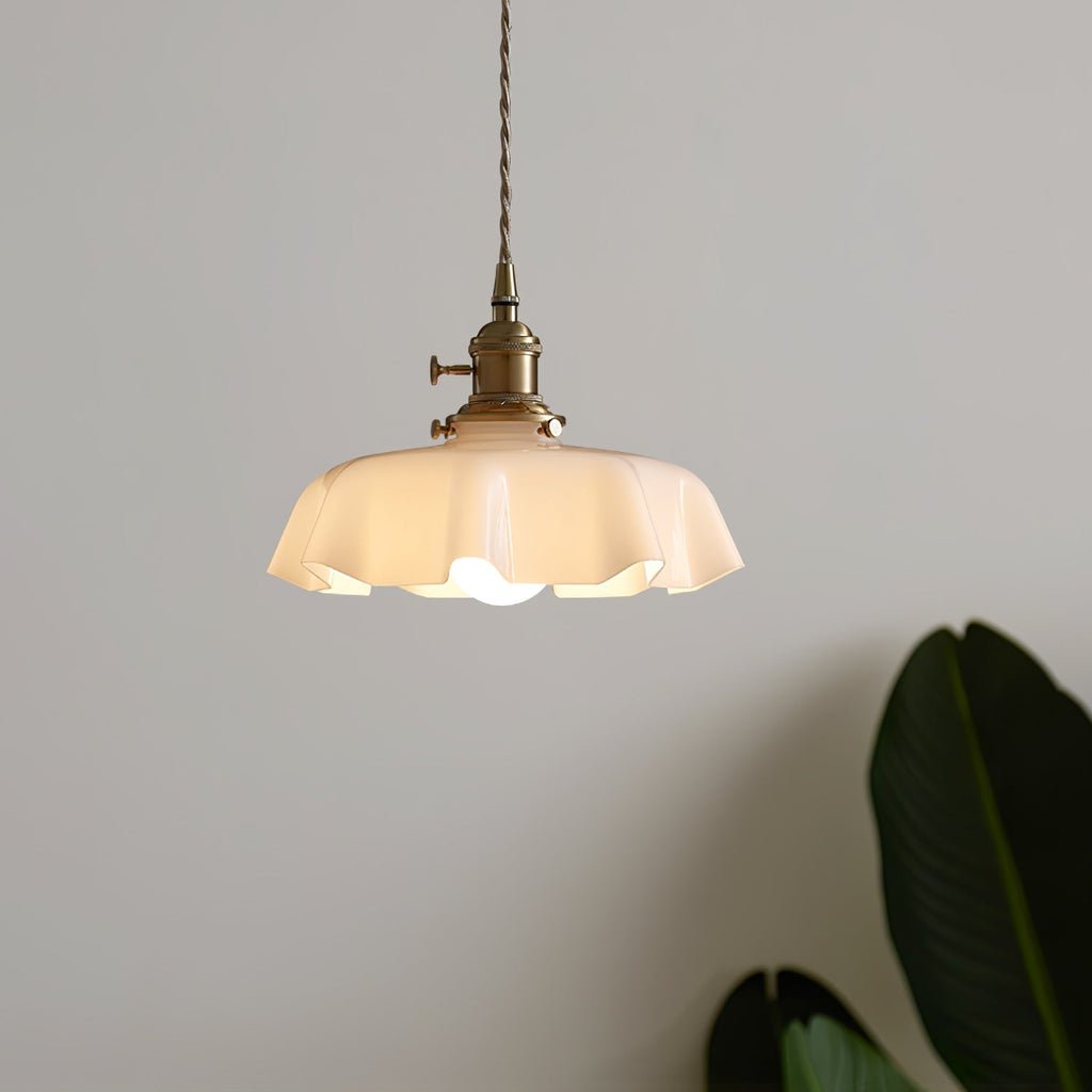 french-flower-pendant-swag-light-anzaz-Brass ＆ Beige-5