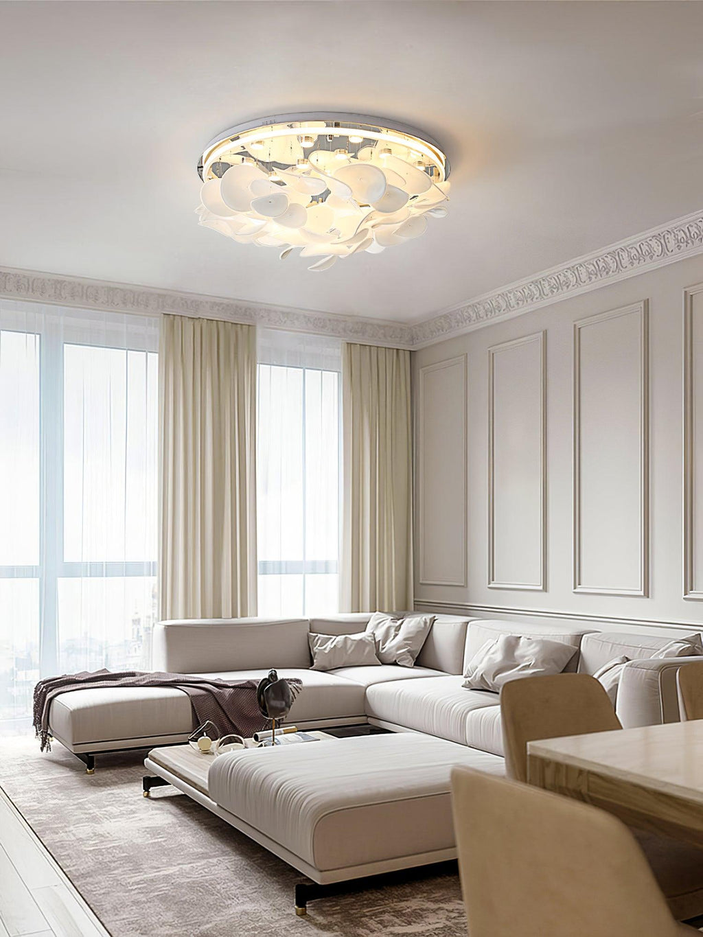 french-radici-petal-ceiling-lamp-anzaz-Silver & White-3