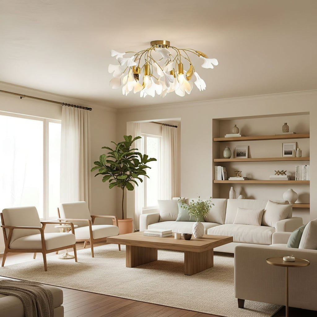gingko-ceiling-lamp-anzaz-Nickel Lampbody + White Leaves-5