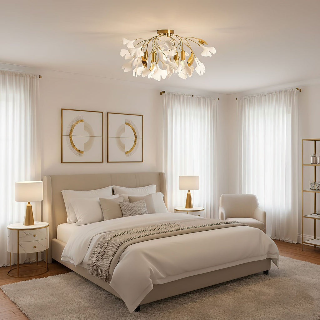 gingko-ceiling-lamp-anzaz-White Lampbody + White Leaves-3