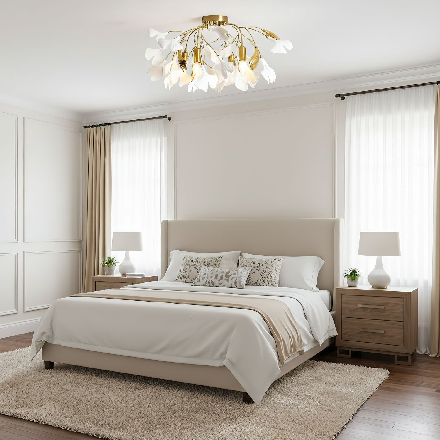 gingko-ceiling-lamp-anzaz-White Lampbody + White Leaves-6