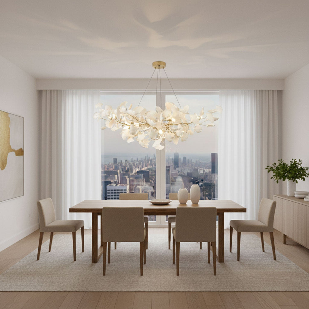 gingko-chandeliers-b-anzaz-White Lampbody + White Leaves-4