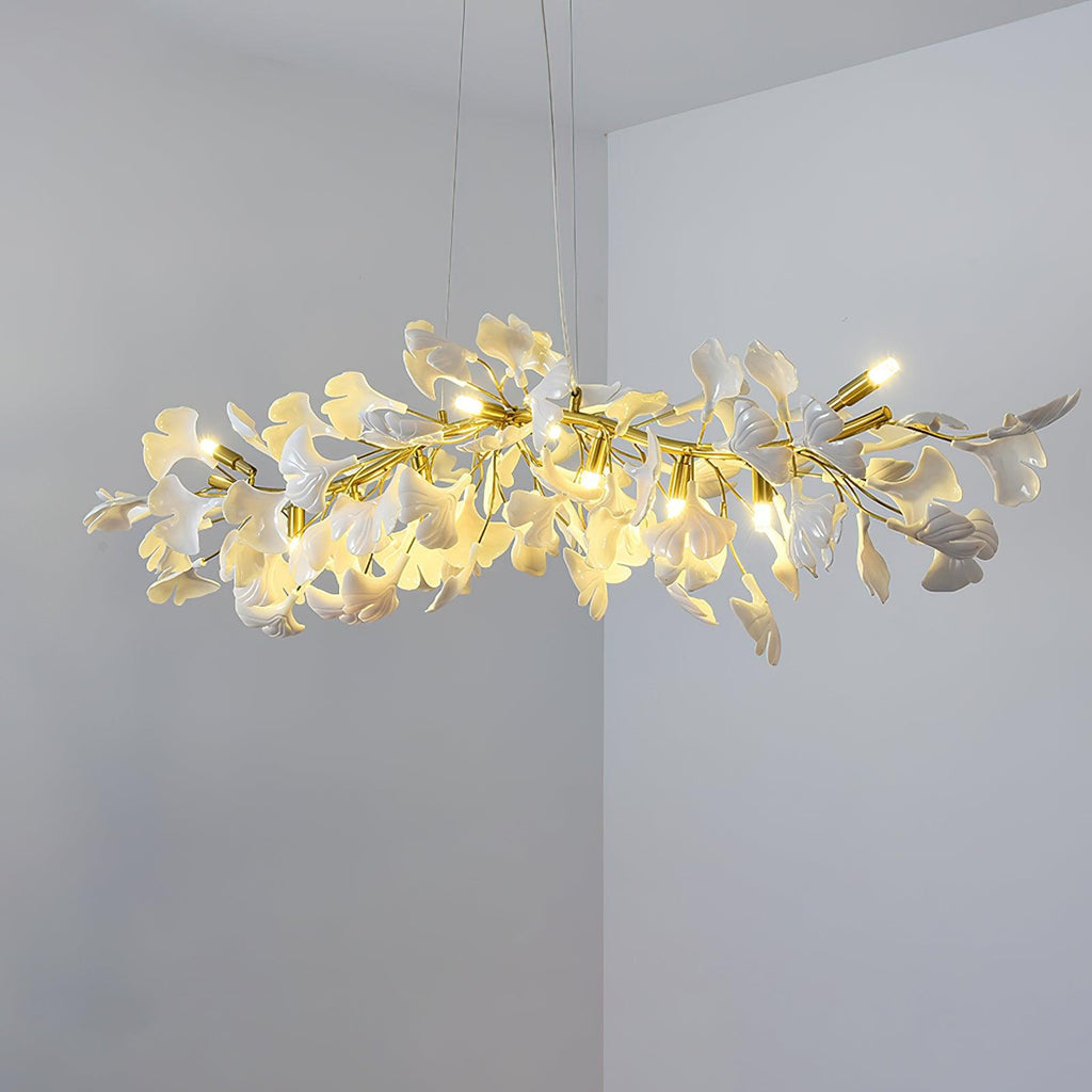 gingko-chandelier-d-anzaz-Nickel Lamp Body + White & Sliver Leaf-8