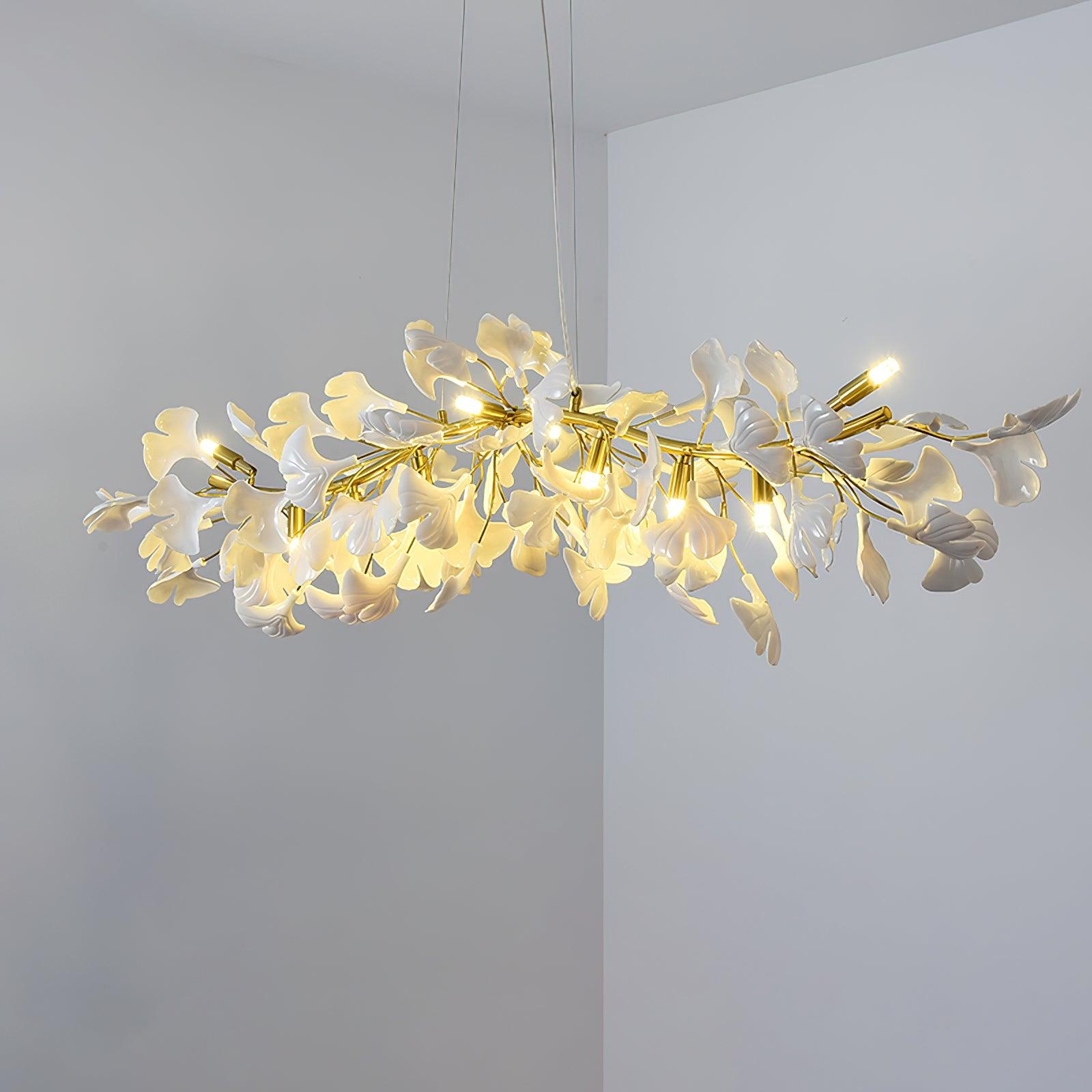 gingko-chandelier-d-anzaz-Nickel Lamp Body + White & Sliver Leaf-8