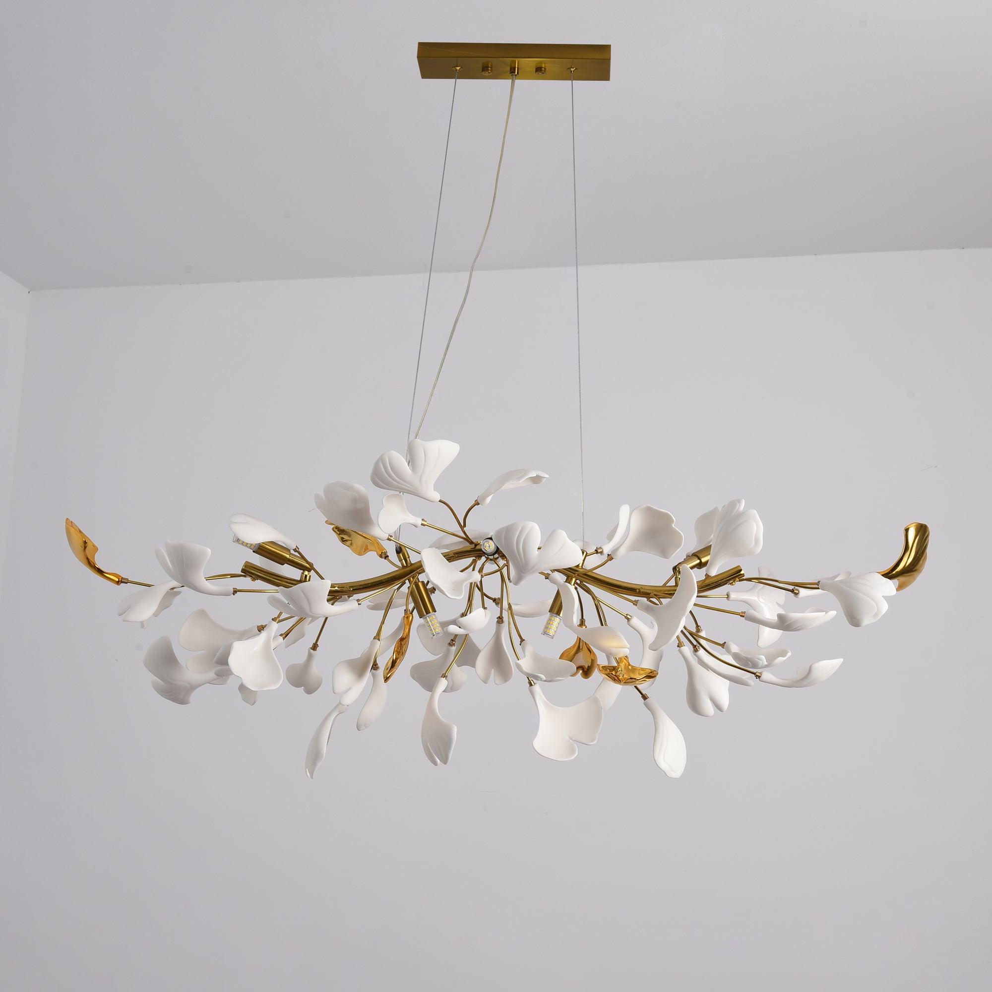 gingko-chandelier-d-anzaz-White Lamp Body + White Leaf-9