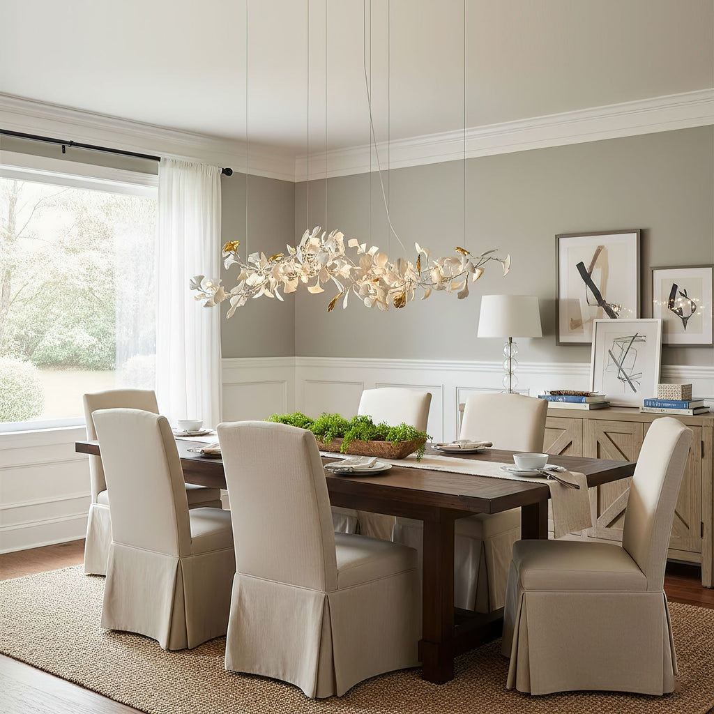 gingko-chandelier-e-anzaz-Golden Lamp Body + White Leaf-4