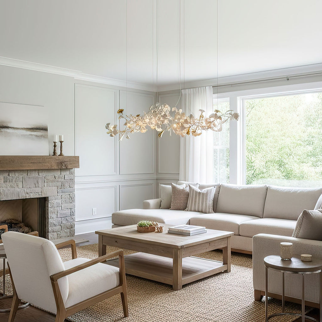 gingko-chandelier-e-anzaz-Nickel Lamp Body + White & Sliver Leaf-6