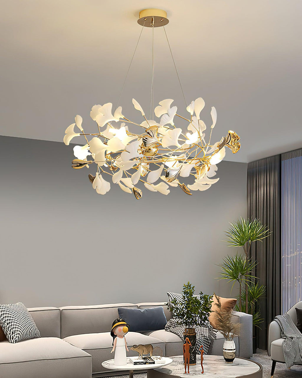 gingko-chandelier-h-anzaz-Gold & White-7