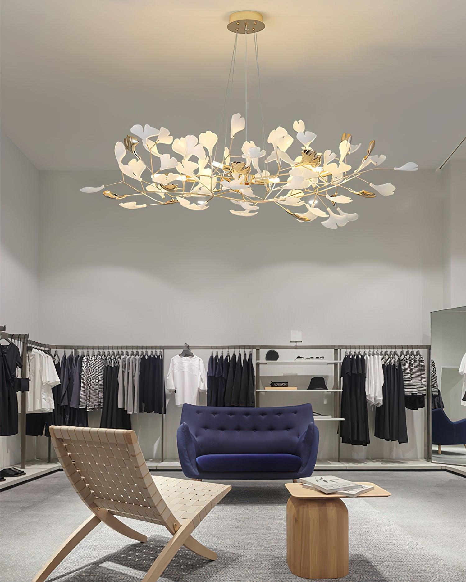 gingko-chandelier-r-anzaz-White Lampbody & White Leaves-12