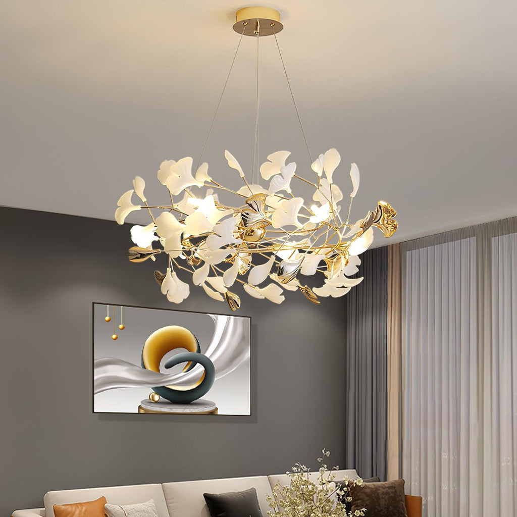gingko-chandelier-h-anzaz-Gold & White-2