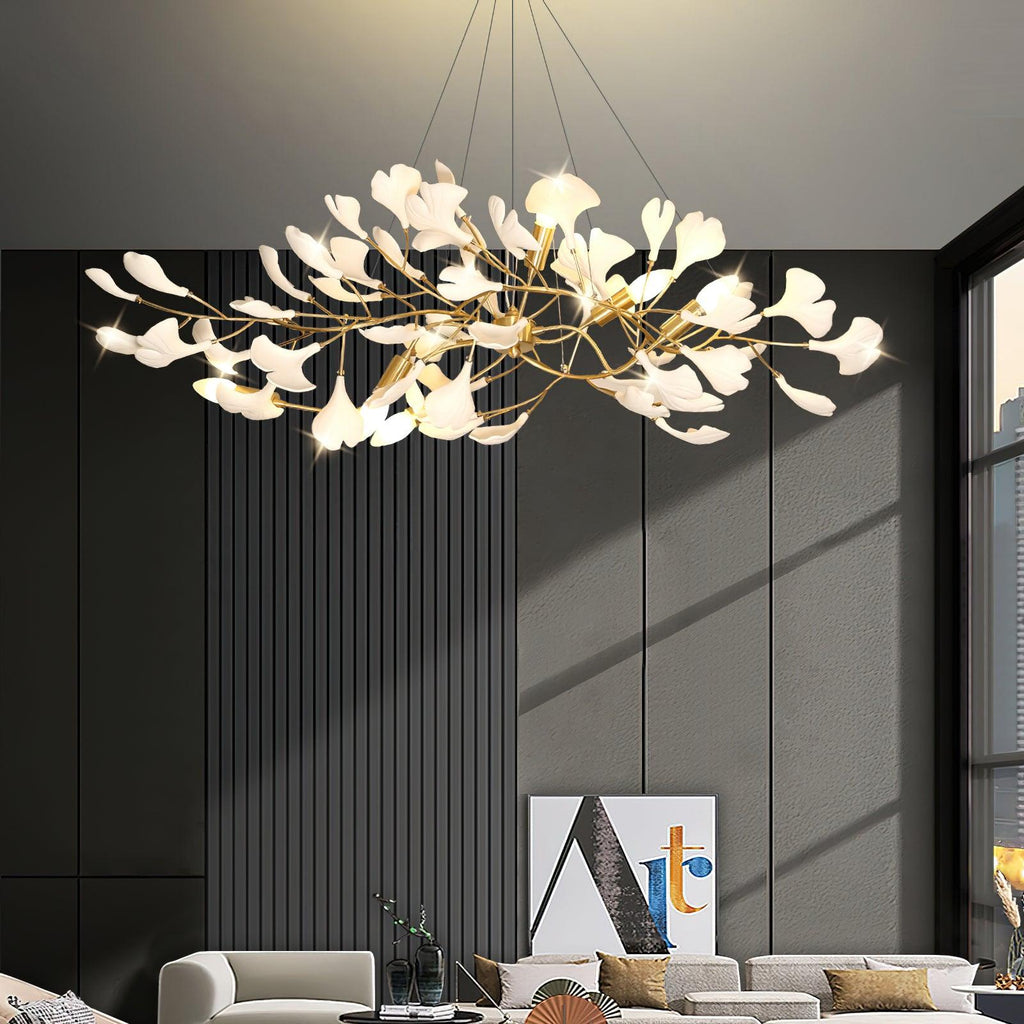 gingko-chandelier-i-anzaz-White Lampbody + White Leaves-12